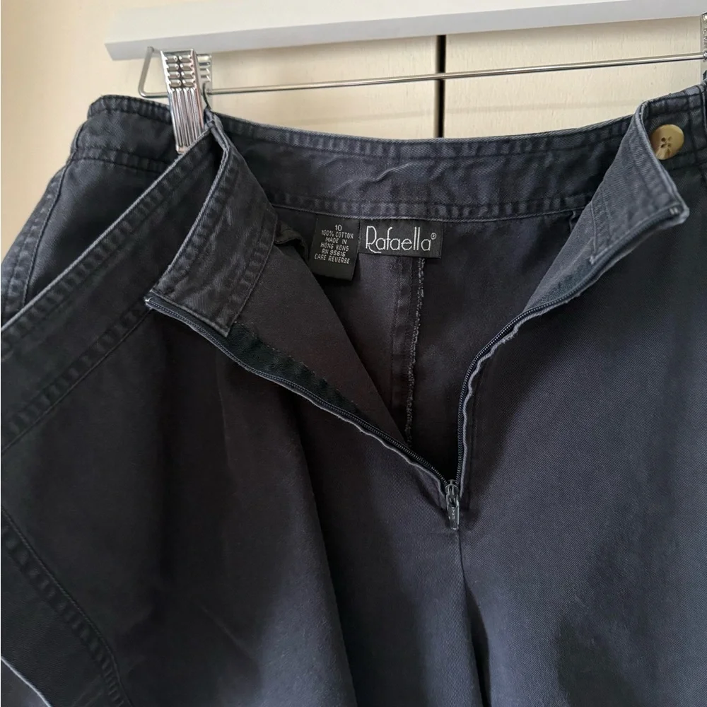 Vintage Rafaella Navy Wrap Skirt Skort with Button Detail Size 10 100% Cotton - Picture 4 of 6
